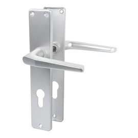 Door Handle Latch Set Door Handles Made of Aluminum in Silver Anodized - Profile Actuator