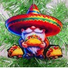 Mexican Sombrero Gnome with Tacos Ornament