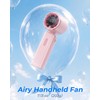 TUNISE Mini Handheld Fan, Pink Portable Turbo Fan with LCD