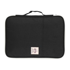 A4 Document Bag File Folder Portfolio Organizer Computer Notebook Zippered Case (Black)