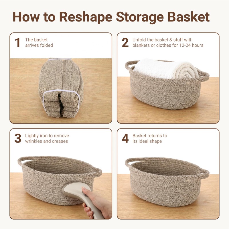 VIRETH HAUS 8pcs Small Woven Baskets with Gift Bags, Ribbons