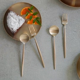 Notdam Bangjja Yugi Western Dessert Cutlery 4P / 놋담  방짜유기 양식 디저트 커트러리 4P