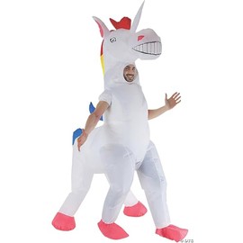 White Unicorn Inflatable Costume (One Size Fits Most Adults)