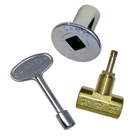 Dante Products Combo Pack with Straight 1/2-inch Globe Valve, Chrome Floor Plate and 3-inch Key