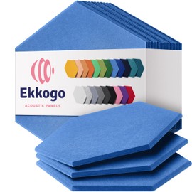 Ekkogo Ekkogo Acoustic Panels 12-Pack Soundproof Wall Panels 12"X10.4"X0.4" Sound Panels High Density Sound Dampening Panels - [Grand Blue Hexagon]