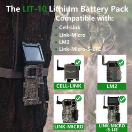 Anepoch 2-Pack LIT-10 Pro Upgrade 10500mAh Rechargeable Lithium Battery Compatible with SPYPIONT Cellular Trail Camera LM2, Link-Micro, Link-Micro-S-LTE, Cell-Link, for Hunting (Include Type-C Cable)