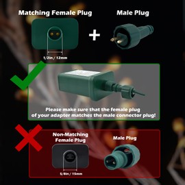 Goodsby 8 Lights Mode Power Cord for Christmas X-Mas Tree Lights, Holiday Lighting, LED String Light Raintight 1/2 in Plug TS-LU6W TS-LU13W TS-8W29V TS-13W29V TS-18W28V TS-20WL12V TS-26W29V TS-48W29V