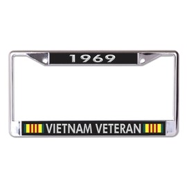 1969 Vietnam Veteran Chrome License Plate Frame