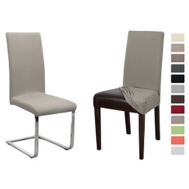 Beautex Set of 2 Jersey Chair Covers (choice of colours) Elastic Plain Stretch Cotton Bi-Elastic