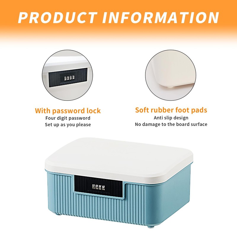 AnRui 2 Gallon Lockable Storage Container Bin, Portable Plastic Safe