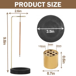 TINA.WIN 3 in 1 Incense Stick Holder, Base with 9 Holes for Yoga, Work Breaks, Meditation, Study