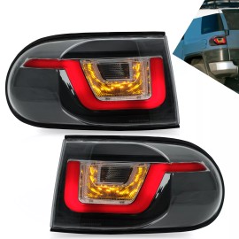 VLAND LED Tail Lights For 2007-2015 Toyota FJ Cruiser Clear Lens Rear Lamps Set