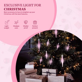 FESTIVE FIX Premium 15 Pack Matte Glitter 8.5cm Droplet Baubles - Beautifully Designed Christmas Droplet Baubles for your Christmas Tree | Christmas Decorations & Festival Accessories for Your Home