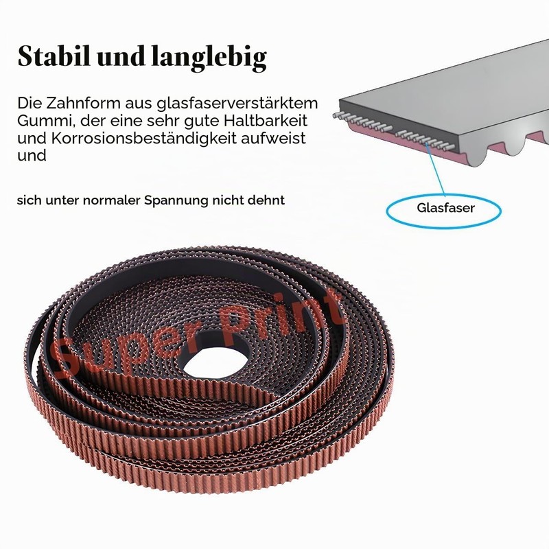 Super Print GT2 Timing Belt 9 mm, GT2 Belt 9