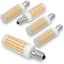 E12 75 Watt Replacement LED Candelabra Bulbs C7, 750LM T6 7W LED E12 Chandelier Light Bulbs for Ceiling Fan Pendant Lighting, Non-dimmable, 3000K Warm White, 5 Pack