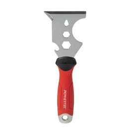 POWERTEC 9-in-1 Painter's Tool w/ 3 Inch Stainless Steel Putty Knife | Straight Scraper, Grout Remover, Roller Cleaning, Can Opener, Bottle Opener, Nail Puller, Screwdriver, 3/8" & 1/4" Wrench (72067)