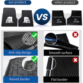 TUSPUR Floor Mat for Freightliner Cascadia 2008-2016 Set Rubber Black Updated Non-Slip for Cascadia Floor Mat Semi Truck Accessories All-Weather Right Passenger/Left Driver Side (White)