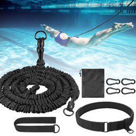 Swimming Belt for Pool 2.5-7.5 m Swimming Trainer, Swimming Belt with Webbing and Adjustable Belt, Swimming Exercise Belt for Increases Strength and Endurance