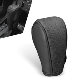 Black Leather Gear Shift Knob Cover Anti-Slip Auto Konb Gear Shift Stick Protector Universal Soft Car Shift Protector Decorative Car Interior Accessories Suitable for Cars, Trucks, SUVs