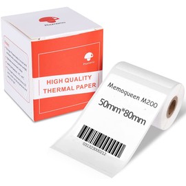 Phomemo M110 M220 Labels- Sticker Thermal Label for M110/M220/M221/M120/M200 Label Printer Paper,1.97"x3.15"(50x80mm),Phomemo M220 Labels, 100 Labels/Roll, Square, Black on White