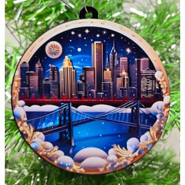 Chicago Skyline City Scape Christmas Ornament - Chicago River