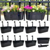 Joyfernal Hanging Planters for Outdoor Plants, 17" Railing Planter Pots,