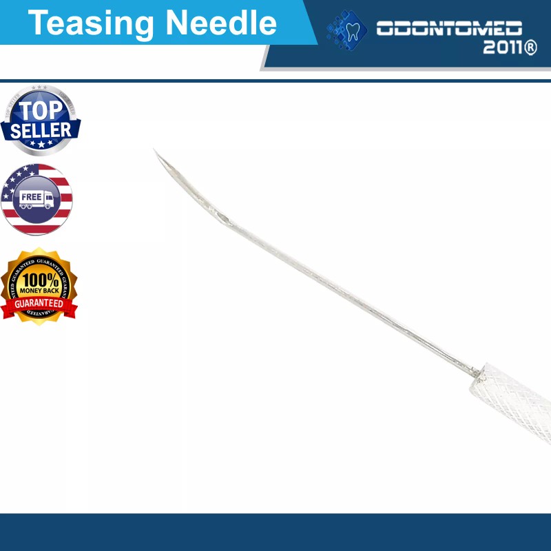 ODM DISSECTING DISSECTION TEASING NEEDLE ANGLED SILVER HANDLE