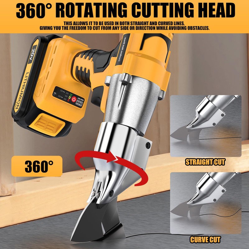 Cordless Sheet Metal Cutter Brushless for De-walt 20v Max Battery(Tool