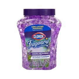 Clorox Fraganzia Crystal Beads Air Freshener in Lavender with Eucalyptus Scent - Long-Lasting Room Deodorizer - Odor Eliminator Gel Beads to Freshen Home, Car, or Office, 12 Fl Oz - 12 Pack