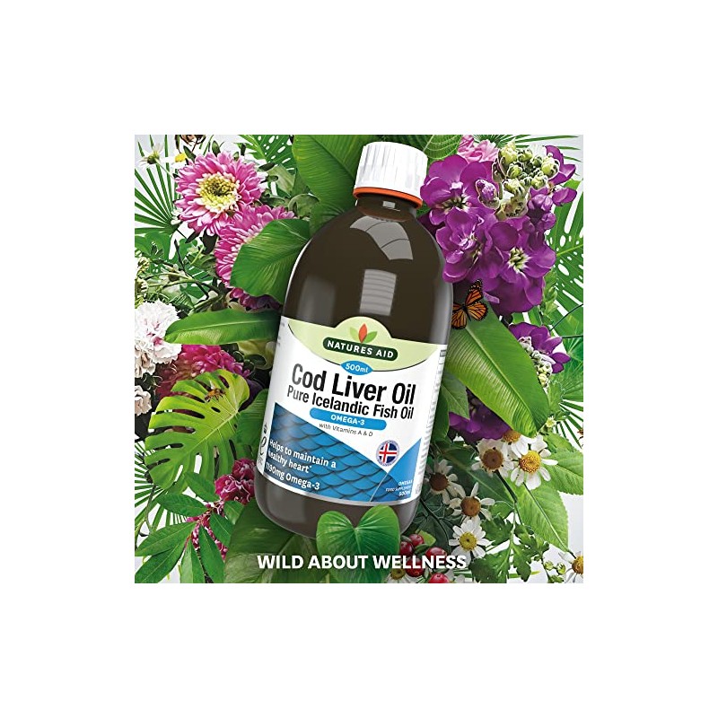 Natures Aid Cod Liver Oil Liquid (PACK OF 1), 500ml