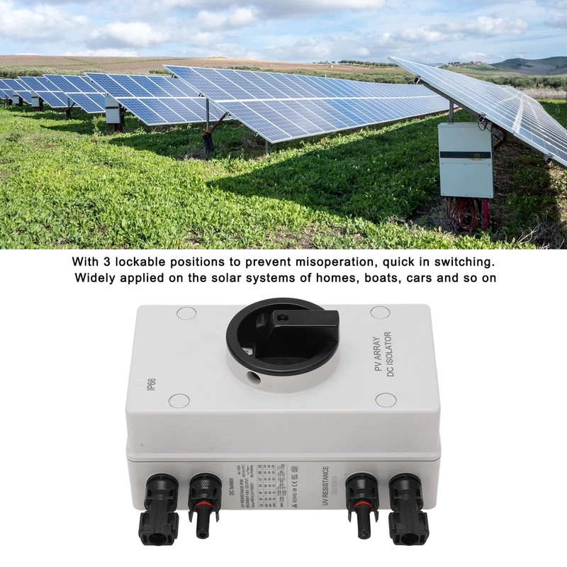 Solar Disconnect Switch, PV Isolator IP66 DC 1000V 32A, Grid