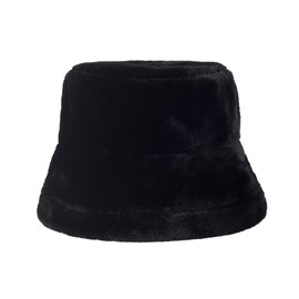 HH HOFNEN Winter Bucket Hat Fluffy Faux Fur Fisherman Plush Warm Hats Cute Fuzzy Bucket Hat for Women