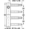 Gedotec Door Hinge 2-Piece Drill-in Tape Room Door Hinge 3-DIM