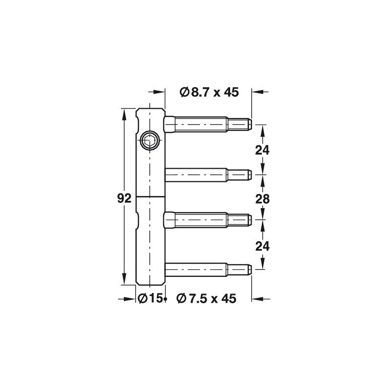 Gedotec Door Hinge 2-Piece Drill-in Tape Room Door Hinge 3-DIM
