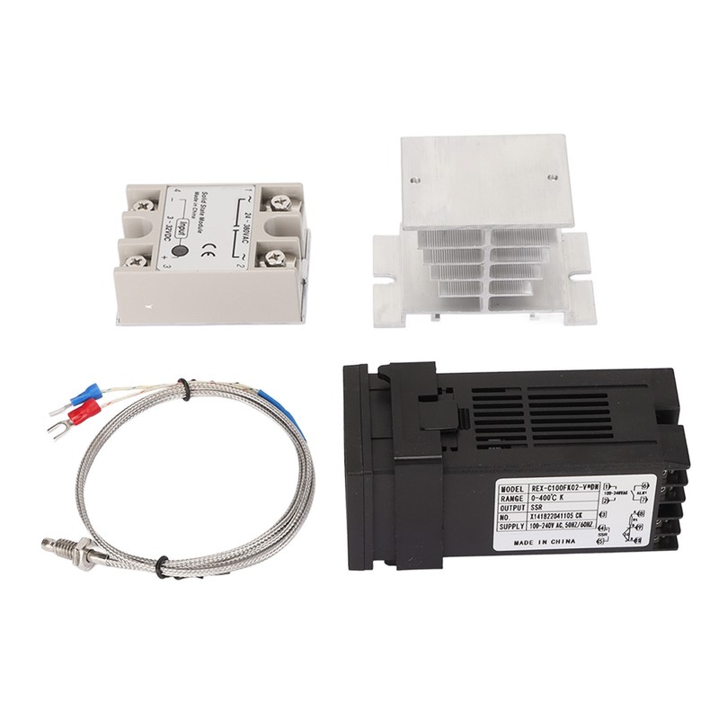 Farm Temperature Control Set 100‑240V Thermostat Type K Thermocouple Heatsink