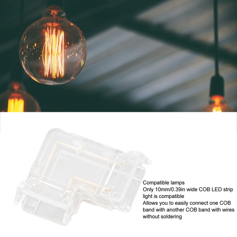 8pcs LED Strip Light Connector Professional Transparent 3Pin L Shaped
