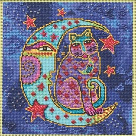 Mill Hill Moonside Cat Beaded Counted Cross Stitch Kit Laurel Burch 2025, LB142511, 5 inches x 5 inches, Multi
