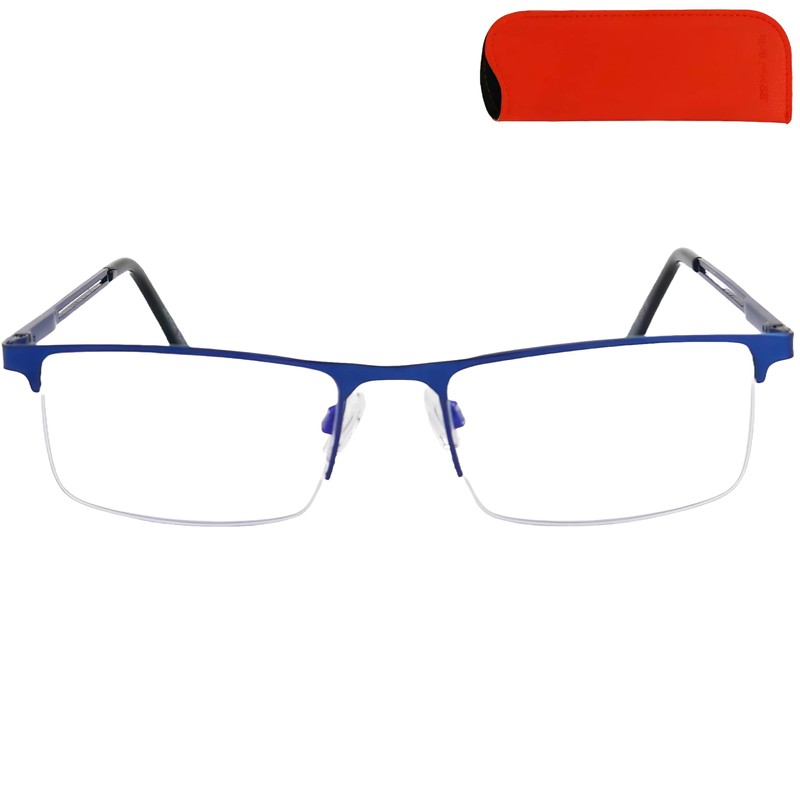 Mini Brille Anti Blue Light Glasses Metal Half Rim Bottom