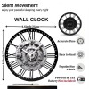 25cm Circular Cast Iron Clock with Distressed Finish and Roman