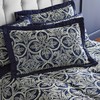 Catherine Lansfield Flock Trellis Pillowsham Pair with envelope closure Navy