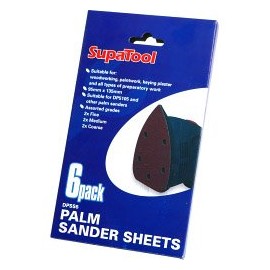 Palm Sander Sheets SupaTool Palm Sander Sheets 6 Pieces Woodworking Paintwork