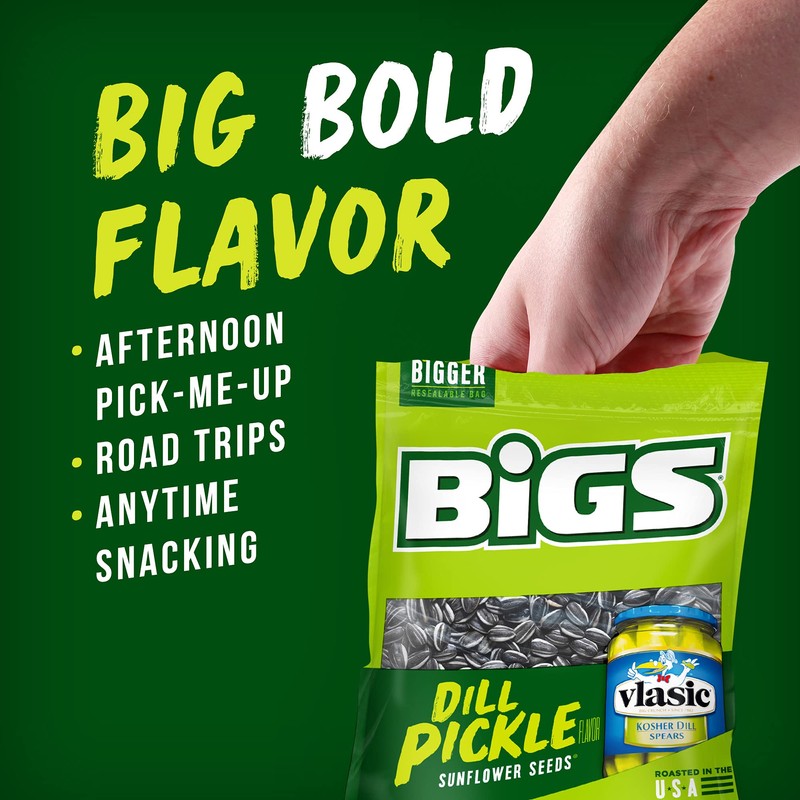 BIGS Sunflower Seeds, Vlasic Dill Pickle Flavor, Baseball Stocking Stuffer,