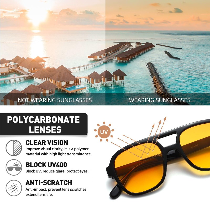 Retro Sunglasses for Women Men Classic 70s Vintage Trendy Aviator