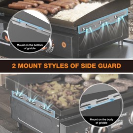 Stainless Wind Guards for Blackstone 22” Griddle, Blackstone Griddle Accessories Gas Saving, 5018 Magnetic Stainless Steel Wind Screens, Compatible with Rear Grease Cup, Hood and Side Shelf