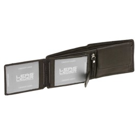 Mens Wallet LEAS, Genuine Leather, black - ''LEAS Mini-Edition''