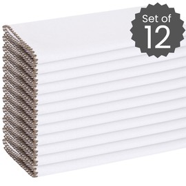 Cotton Clinic 12 Servilletas de Tela 50 x 50 cm, Lavable Servilletas de 100% Algodón, para Boda, Eventos y Uso Doméstico Regular, Calidad de Hotel Duradera Blancas Gris