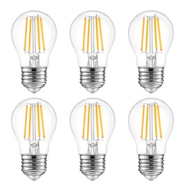 Weyolin A15 LED Bulb 4W Equivalent to 40W, 2700K Warm White, Dimmable Edison Vintage LED Bulb, E26 Medium Base, Clear Glass, 400 Lumens for Ceiling Fan, Appliance, Refrigerator, Vanity (6-Pack)