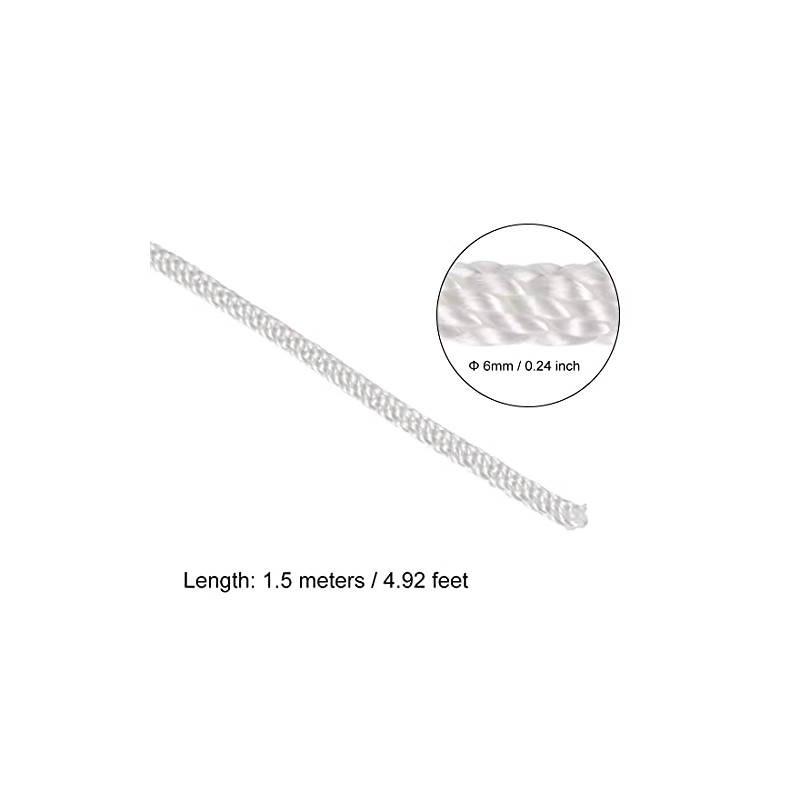 sourcing map Recoil Starter Rope with Rubber Handle 6mm Dia