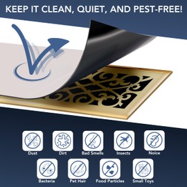 White Grill Magnetic Vent Covers for Home Floor - Extra Thick Magnet Sheet - Heat Air Registers for RV, Noise Canceling Home HVAC Duct Blocker, AC Furnace Vents