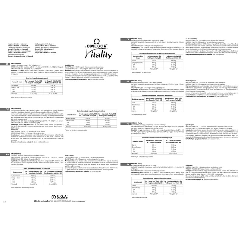 OMEGOR Vitality 500 mit Omega 3, EPA, DHA und Vitamin